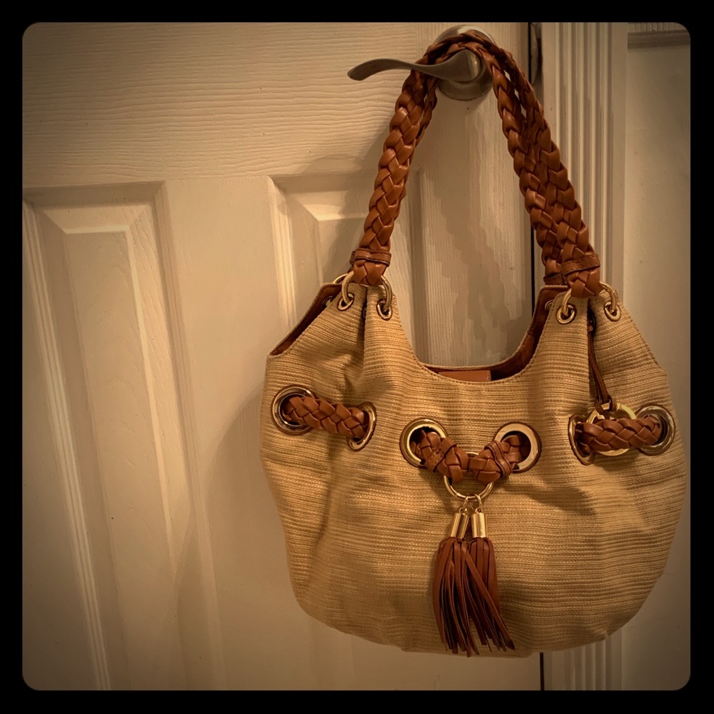 Michael Kors tassel bag with woven handle